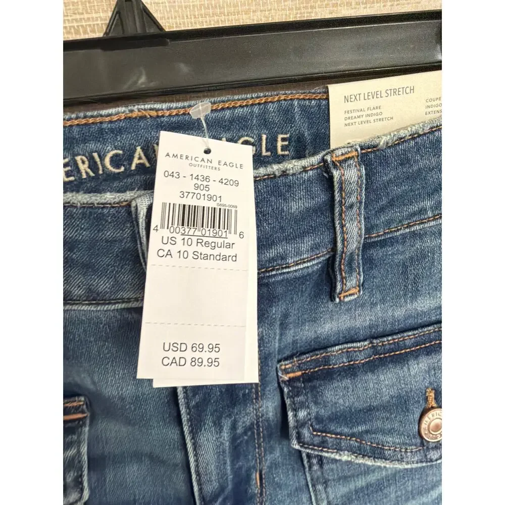 American Eagle Jeans women's Festival Flare size 10 NWT - Picture 4 of 8